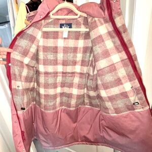 Woolrich Grey Pink Plaid Vintage Parka Coat NWT Large